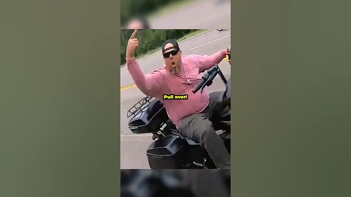 Harley rider gets mad at guy on sport bike and tries to push him 😤