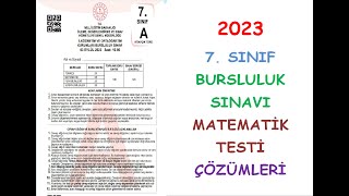 2023 7. SINIF BURSLULUK SINAVI MATEMATİK TESTİ ÇÖZÜMLERİ