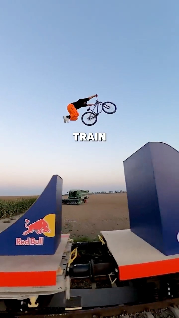 He Rode A Bike Over A Moving Train ?