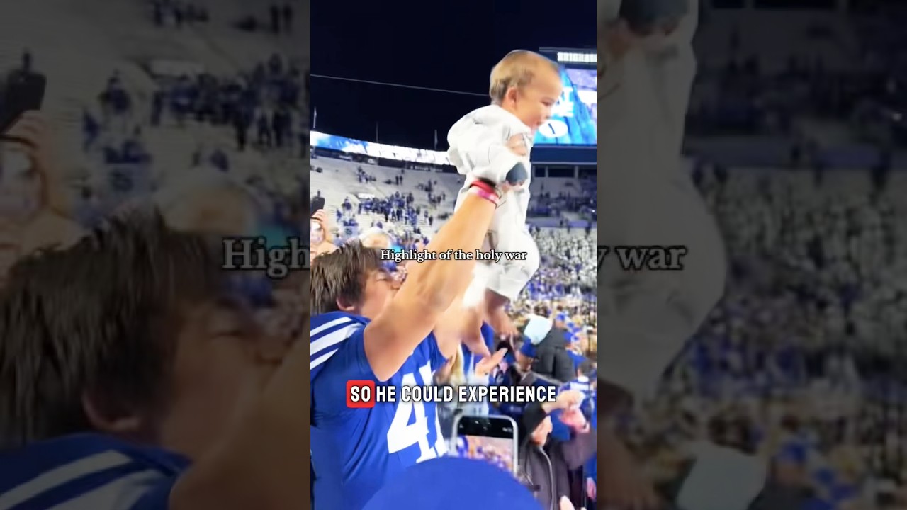 Этому малышу суждено стать следующим квотербеком Университета Бригама Янга! 