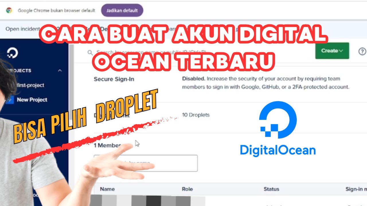Cara Buat/daftarAkun Digital Ocean terbaru 2026 dapat 10 droplets 3 droplet