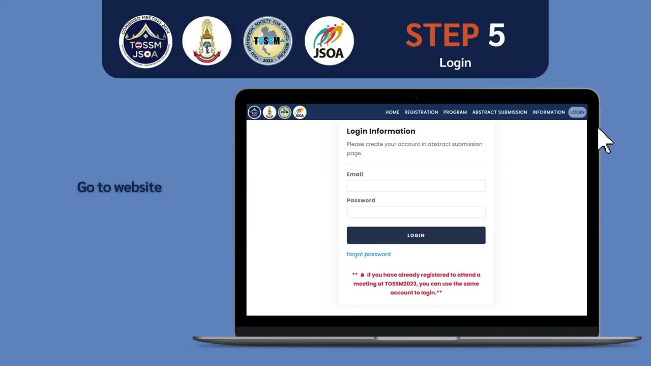 TOSSM&JSOA 2024 HOW TO USE SPONSOR CODE