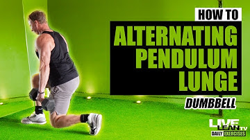 How To Do An ALTERNATING DUMBBELL PENDULUM LUNGE | Exercise Demonstration Video and Guide
