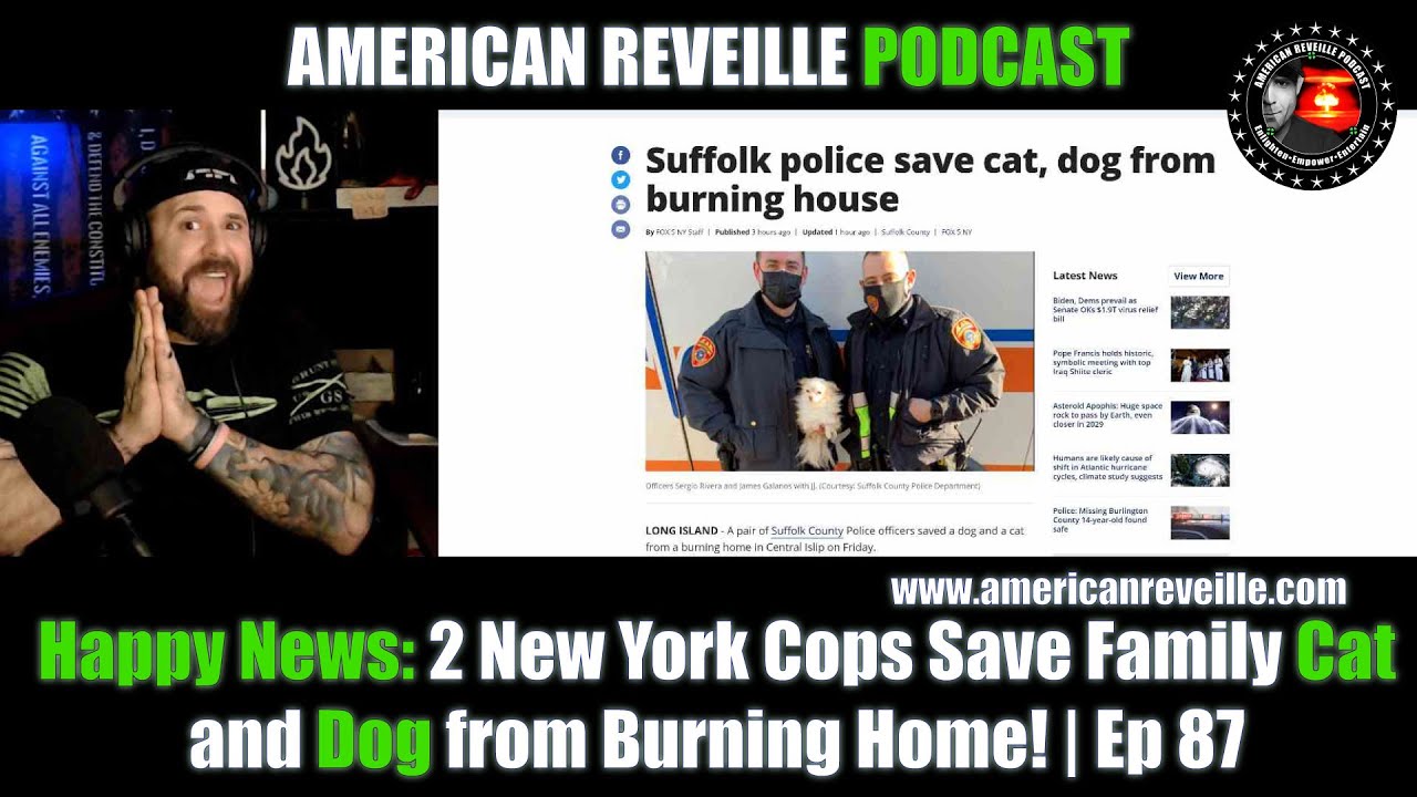 Happy News: 2 New York Cops Save Family Cat and Dog from Burning Home ...
