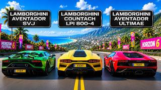 SVJ vs COUNTACH vs ULTIMAE - Ultimate Lamborghini Drag Race! | FH6 screenshot 5