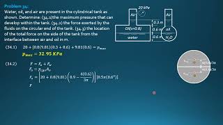 FLUID PRESSURE on PLANE SURFACES, Example 34