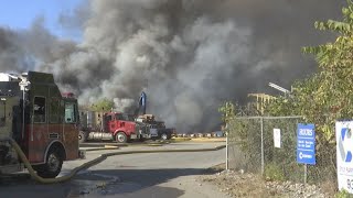 VIDEO | Ohio scrap yard pile caught on fire in West Carrollton