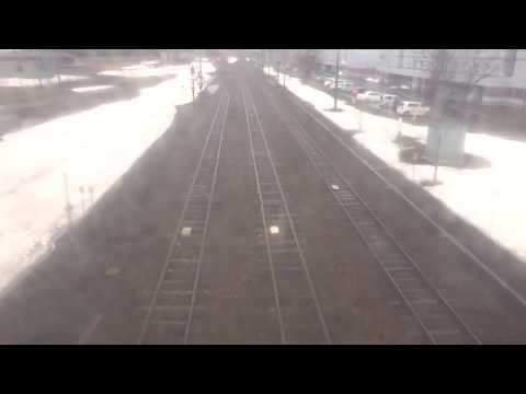 留萌本線留萌駅の跨線橋から見た内陸方面の景色