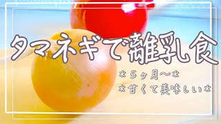 【離乳食 初期】ブレンダーを使うと劇的簡単!!タマネギペースト✨冷凍ストックもできる甘くて美味しいタマネギを召し上がれ♪心地よい調理音もお楽しみください☺️