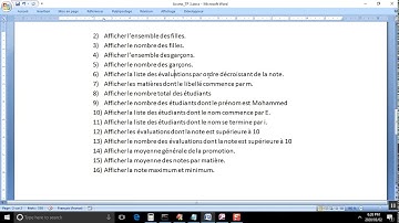 la gestion des notes  avec Access avec plusieurs Requete Exemples