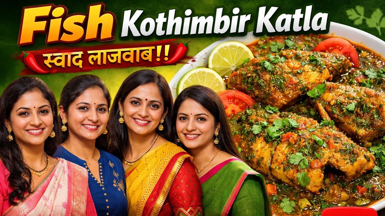 Fish Kothimbir Katla || Cooking Recipe in ai video generator || Agri koli 