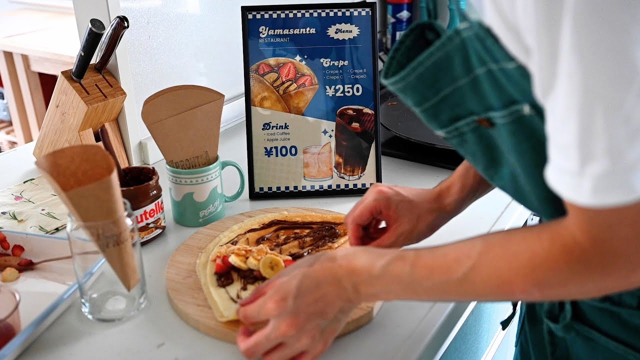 クレープにハマりすぎて家でクレープ屋をオープンしてみた//出勤前に作るお弁当