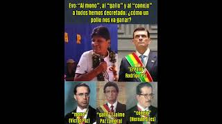 Evo Morales:“Al mono”,al “gallo” y al “conejo” a todos hemos decretado; ¿cómo un pollo nos va ganar?