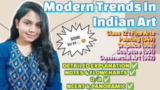 Modern Trends In Indian Art : Unit 3 - Part B | Class 12 - Fine Arts | CBSE | Notes   Q/A