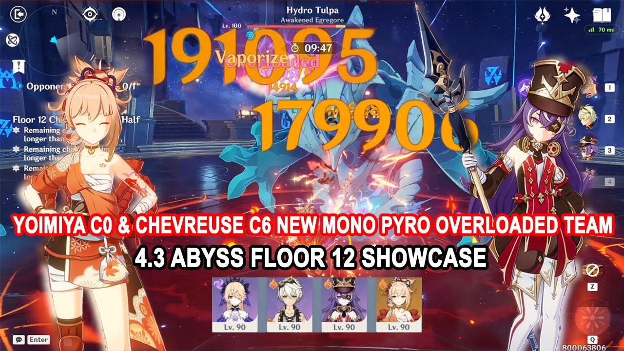 Yoimiya C0 & Chevreuse C6 New Mono Pyro Overloaded Team : 4.3 Abyss ...