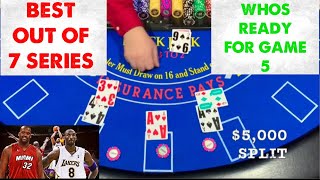 $40,000 Blackjack Session! BEST OUT OF 7 SERIES ~ GAME 5 ~ PLAYER VS DEALER ~ HIGH ROLLER SESSION!