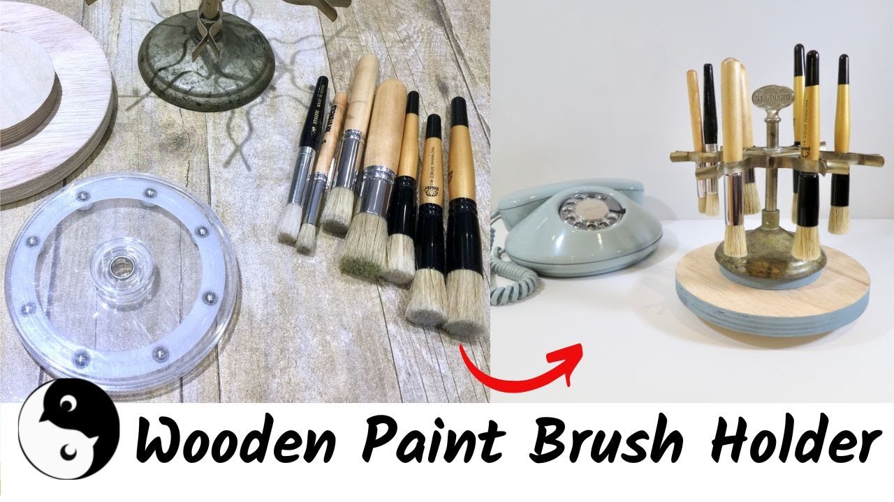 Amazing Wooden Paint Brush Holder that Rotates! YouTube