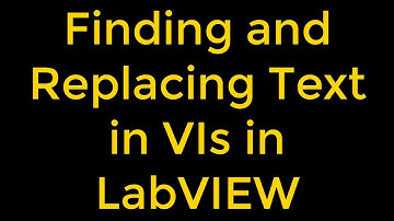 How to Find and Replace Text in VIs in LabVIEW