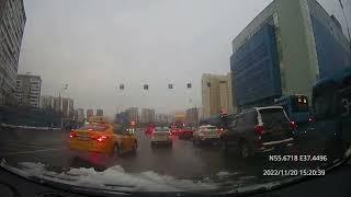 Driving in Moscow city: Очаково-Матвеевское - Зюзино - Марьино - Текстильщики 20/11/2022 (4x)