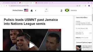usa vs jamaica USA 4 2 Jamaica Nov 18, 2024 Game Analysis   ESPN   Google Chrome 2024 11 19 09 59 47