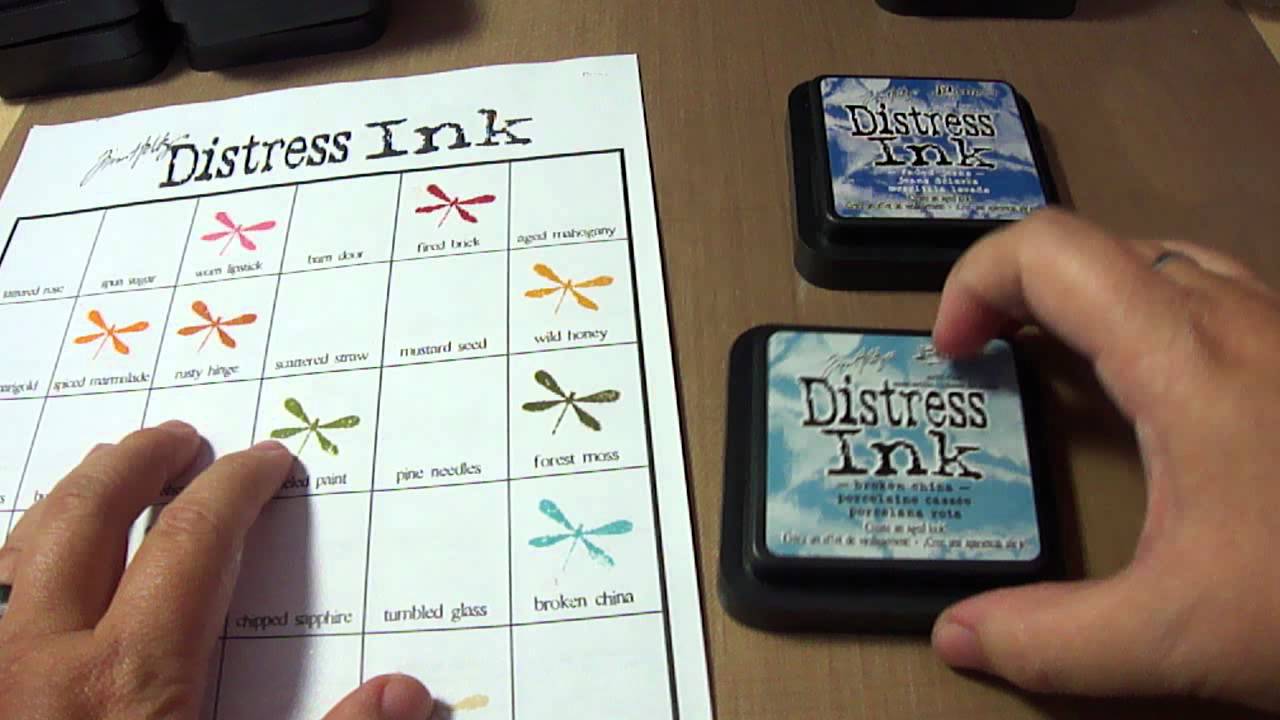 Tim Holtz Mini Distress Ink Pads Colour Chart
