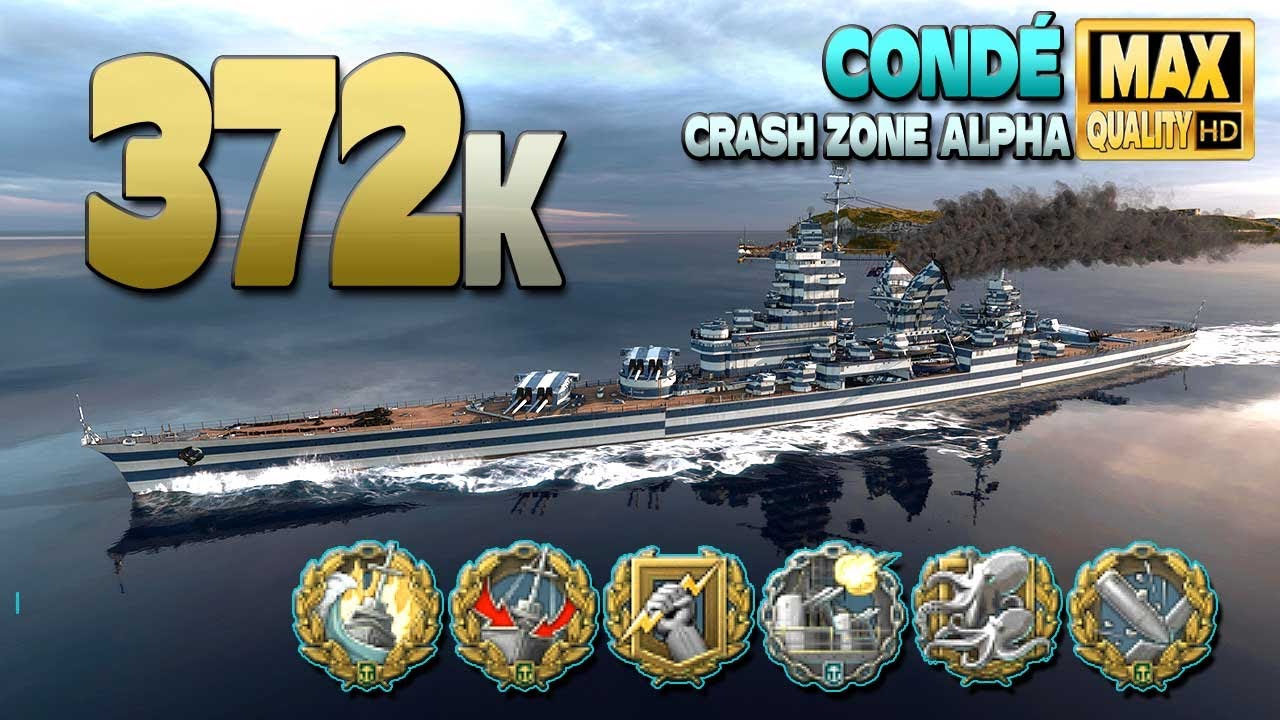 Cruiser Condé: 372k на карте Sea of Fortune - World of Warships