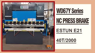 RONGWIN Hot Sale WD67Y-40T/2000 NC Type Estun E21 Controller Hydraulic Press Brake Configuration