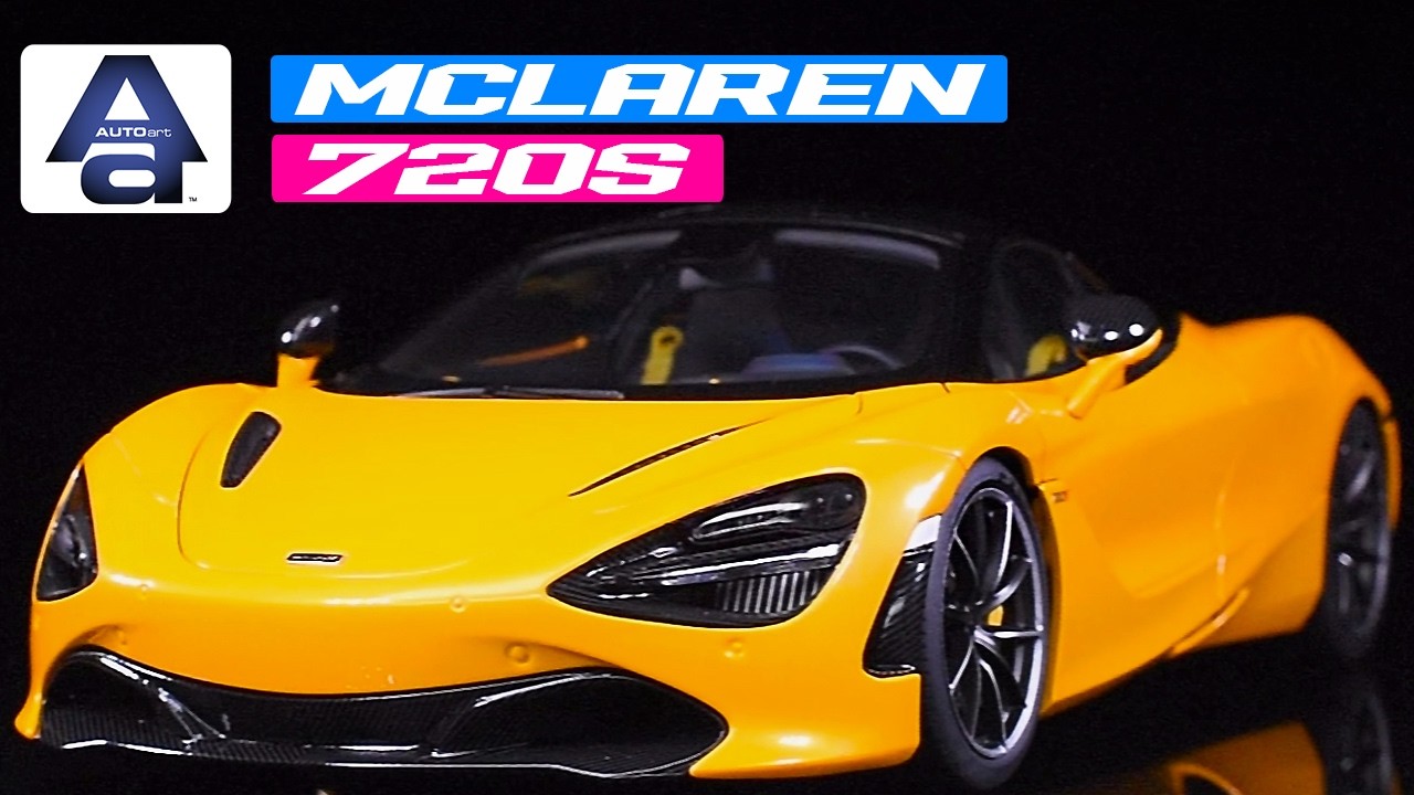 McLaren 720S Volcano Yellow with Black Top and Carbon Accents 1/18