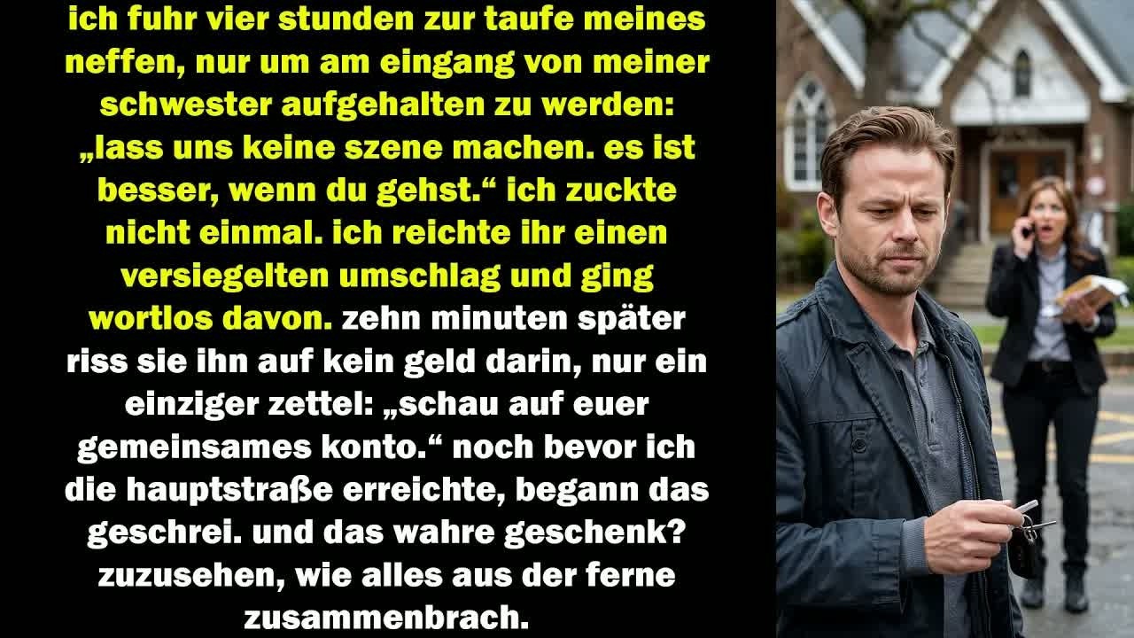 sie wies mich bei der taufe ab zehn minuten später entdeckte sie, dass das konto leer war