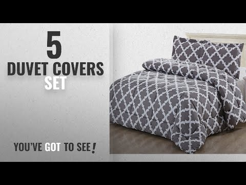 top-10-duvet-covers-set-[2018]:-printed-comforter-set-(grey,-queen)-with-2-pillow-shams---luxurious