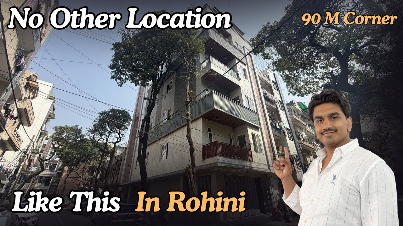 90M Corner Park Facing Floor | Rohini Sec 16 | 3BHK Luxury on 13.5M Road