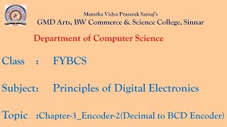 FYBCS Principles of Digital Electronics Chapter 3 Encoder 2Decimal to BCD Encoder