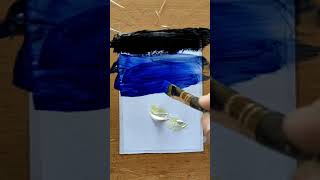 Blue night sky||LOVELY BLUE MOON PAINTING FOR BEGINNERS||#shorts , #painting#nightskyacrylicpainting