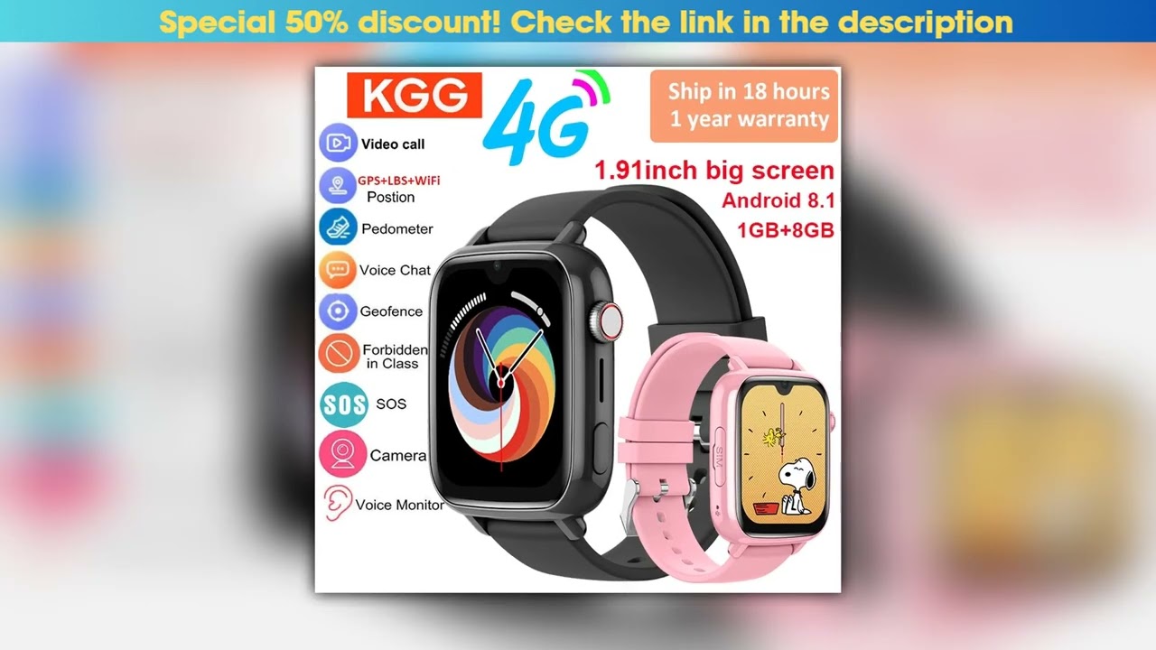 4G Smart Watch Kids GPS WIFI Video Call SOS APP Download Child Smartwatch Camera Monitor Tracker