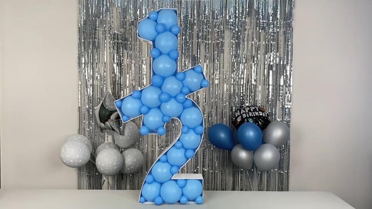 4FT Half Mosaic Balloon Number Frame Instruction