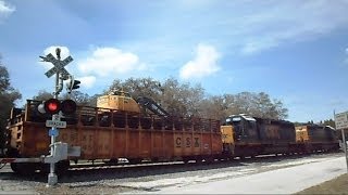 CSX Railroad Tie Train Chasing To Five Different Crossings