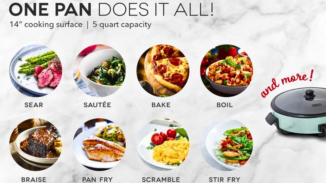 Dash Family Size Electric Skillet | Electric Skillet with Glass Lid