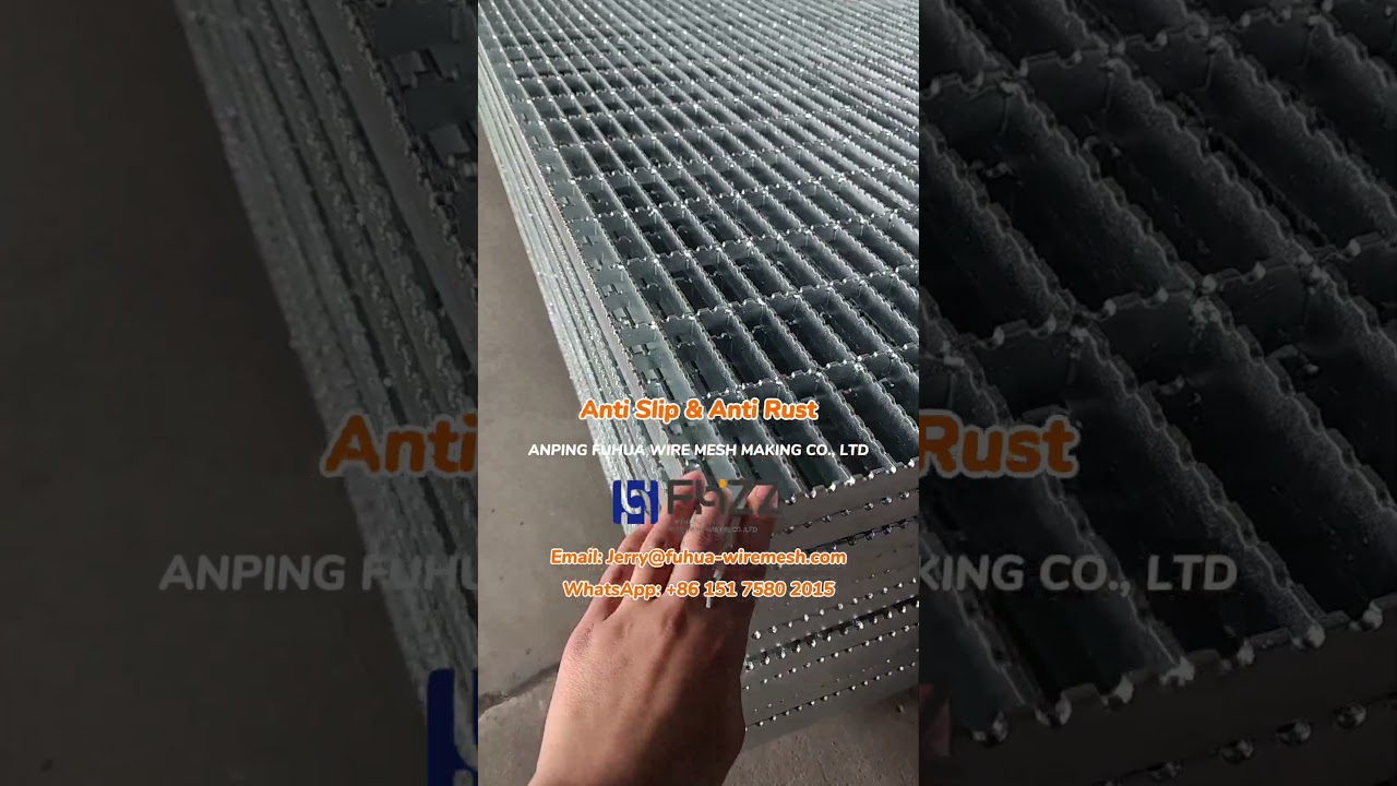 FHZZ® Galvanized Anti Slip Serrated Steel Gratings Building Materials for  Oil and Chemical Industry