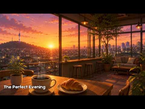 Seoul at Sunset ☕️ Relaxing Cafe Ambience & Chill Lofi Beats