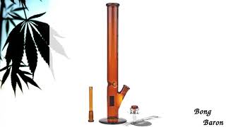 Pure Glass Classic Straight Ice Bong | Amber