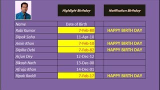How to create Birthday Reminder in Excel | using IF function screenshot 4
