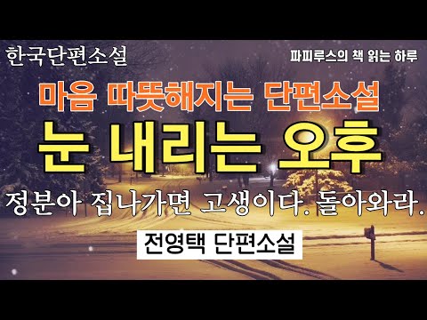   마음 따뜻해지는 단편소설 정분아 집나가면 고생이다 돌아와라 눈 내리는 오후 전영택 작품 오디오북 파피루스의책읽는하루 소설읽어주는남자 읽어주는소설