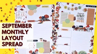 PLAN WITH ME | SEPTEMBER MONTHLY LAYOUT SPREAD | THE HAPPY PLANNER