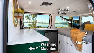 VAN TOUR | Luxury Self-Converted Sprinter (OFF-GRID with Remote Work and Gaming Setup)