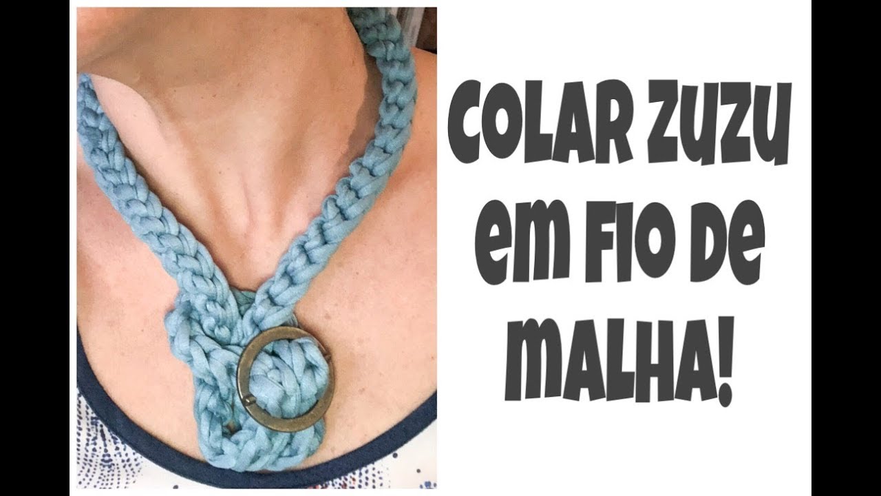 COLAR ZUZU ANGEL EM FIO DE MALHA - DIY bijouteria em crochê