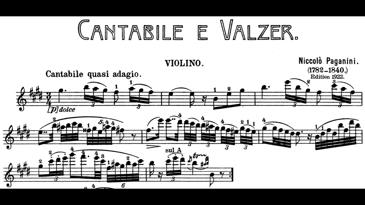 Paganini - Cantabile and Waltz (Cantabile e Valzer) in E Major, Op