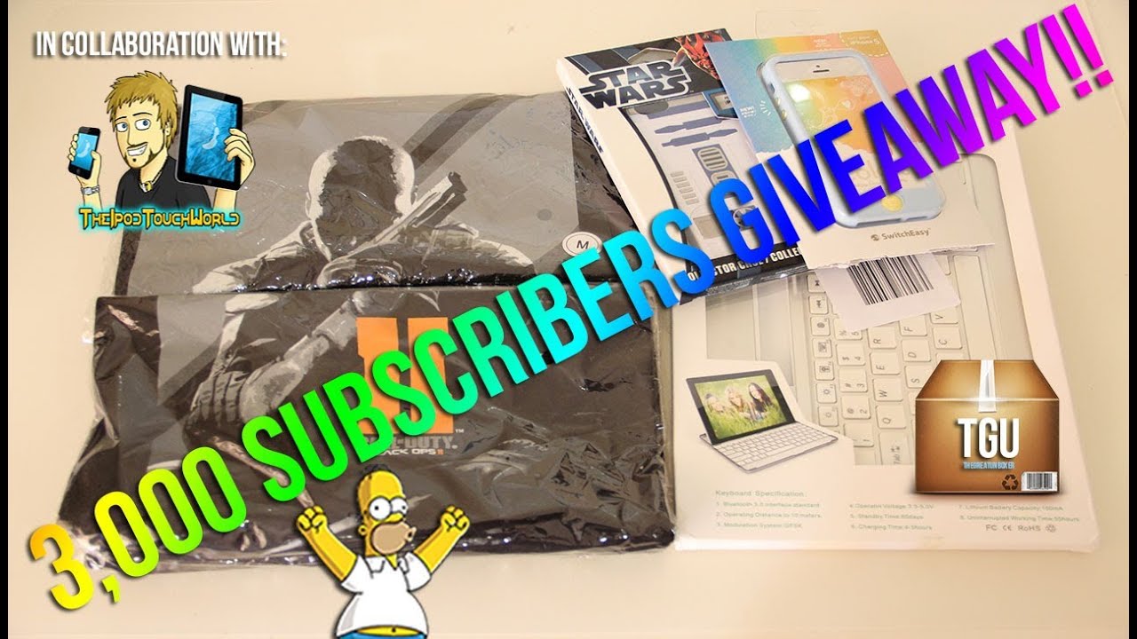 3,000 SUBSCRIBERS MASSIVE GIVEAWAY ft. TheIpodTouchWorld!