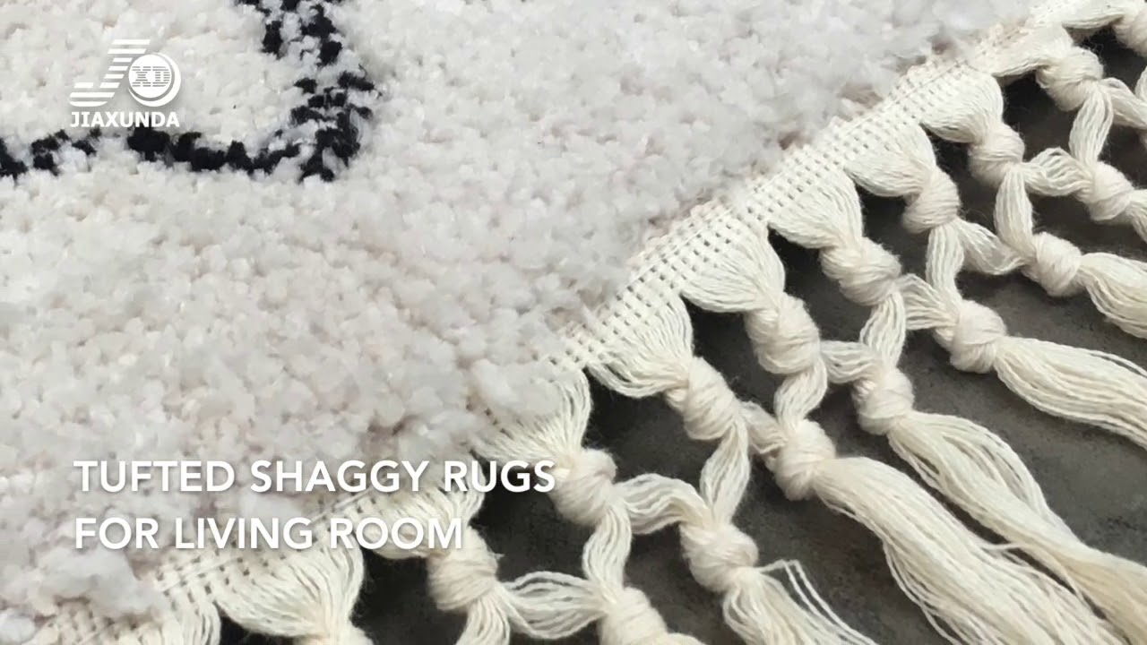 Morrocan pattern microfiber shaggy rug