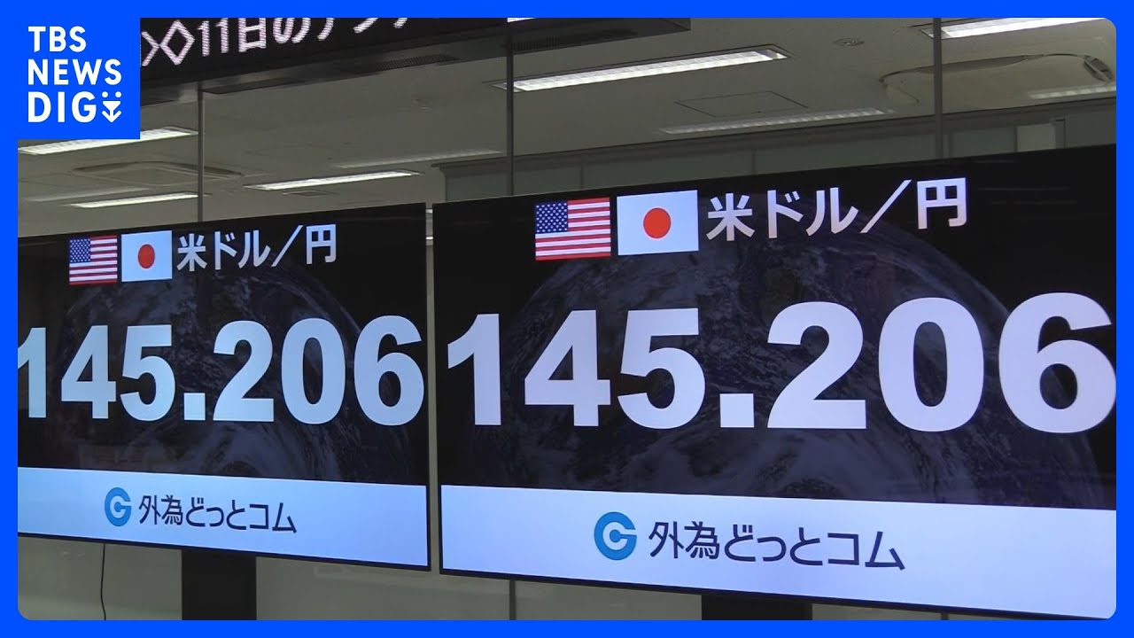 速報】円安進む 1ドル＝145円20銭 今年最安値｜TBS NEWS DIG - YouTube