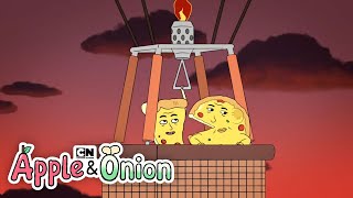 Apple & Onion | Pizza Gets to Ride in a Hot Air Balloon | Cartoon Network